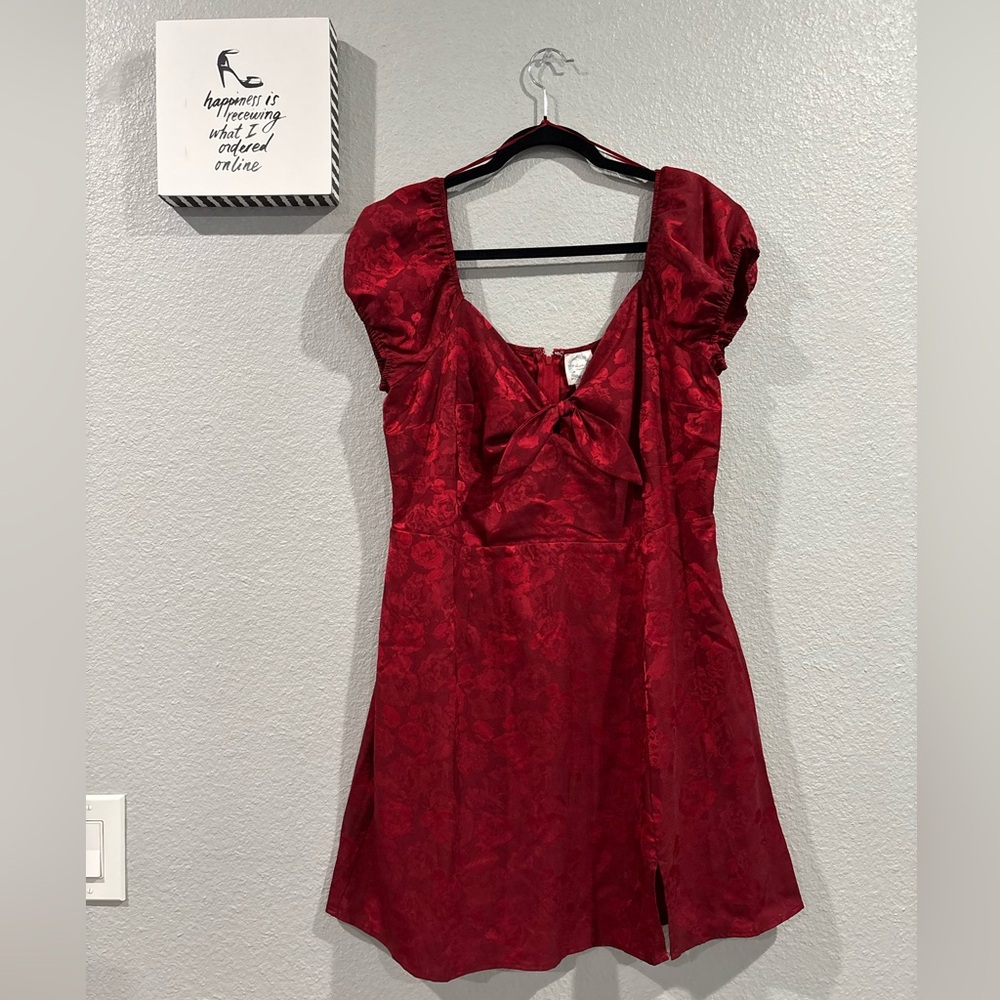 Blue Rain Red Mini Dress